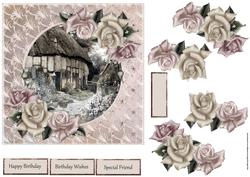 Cottage Garden Card with Decoupage