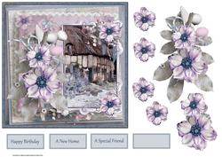 Lilac Cottage Card with Decoupage