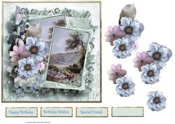 Garden of Flowers Card with Decoupage