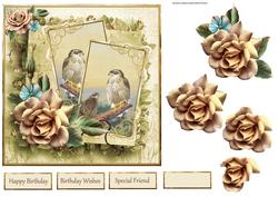 Birds of Prey Card with Decoupage