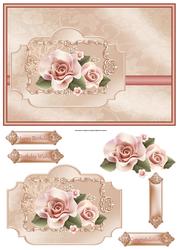 Birthday Anniversary Rose Card and Decoupage