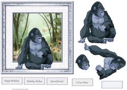 Wise Old Gorilla Card and Decoupage