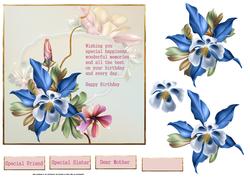 Blue Flowers Card and Decoupage