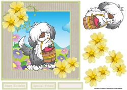 Rufus Old Shaggy Dog Card with Decoupage