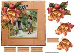 Going to Market Card with Floral Decoupage