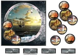 Galleon Ship at Sea Card with Decoupage