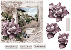 Going to Market Card with Decoupage