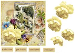 Lemon Rose and Vintage Scene Card