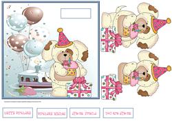 Teddy Birthday Cake Card and Decoupage
