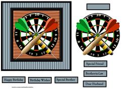 The Dart Board Card with a Topper and Sentiment Tags
