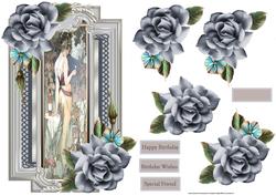 Alphonse Mucha Beauty Card with Decoupage
