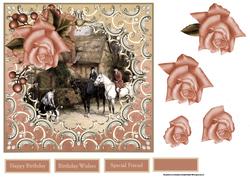 Morning Ride on the Horse Card with Decoupage