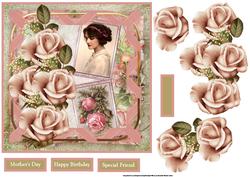 Rose and Sweet Memories Card with Decoupage
