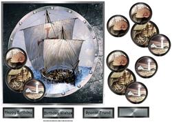 Vintage Sailing Ship Card with Decoupage
