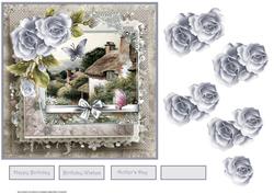Butterflies and Roses Card Front and Decoupage