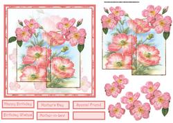 Beautiful Poppies Card with Topper and Decoupage
