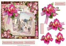 Roses and Views Card with Decoupage