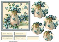 Vase of Blue Flowers Card with Petal Stackers