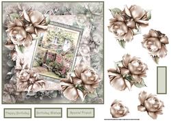 Rose Cottage Card with Decoupage