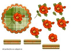 Scallops and Red Flower Circle