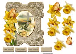 Easter Daffodils Card with Decoupage