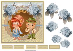 Flirty Couple Card with Decoupage