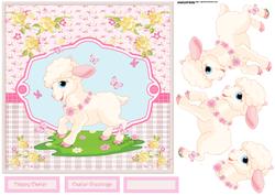 Baby Easter Lamb Card with Decoupage