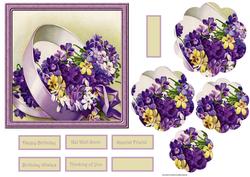 Blue and Yellow Violets Petal Stacker Card