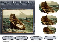 Fog Warning with Fishing Boat Card