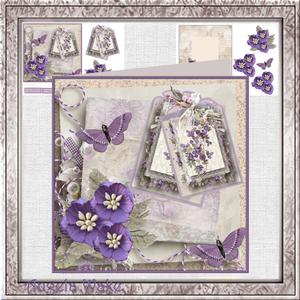 Violets and Butterfly Mini Kit Card