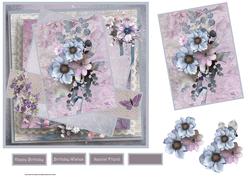 Blue Poppies Card with Decoupage