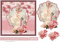 Here Comes the Bride Card with Decoupage
