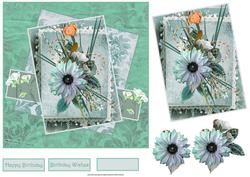 Mixture of Flowers Card with Decoupage