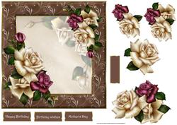 Antigue Rose's Card with Decoupage