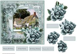 New Cottage Home Card with Decoupage