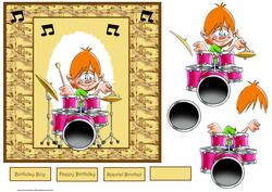 Drummer Boy Card with Decoupage