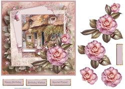 The Old Cottage Card with Decoupage