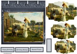 Milking on the Farm Card with Shaped Layers