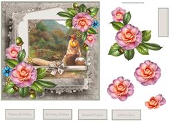 Daydreaming Vintage Scene with Decoupage