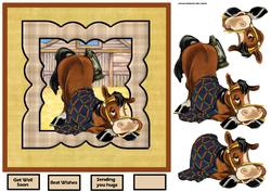 Unwell Horse Card with Decoupage