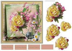 English Rose and Watering Can Card