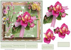 A Rose and a Telephone Call, Card with Decoupage