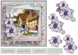 New Cottage Home Card with Decoupage
