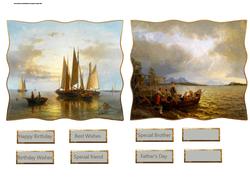 Scenic Fishing Toppers with Decoupage