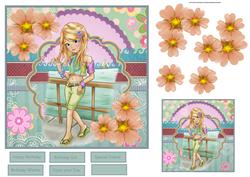 Summer Holiday Card with Decoupage and Gift Tag