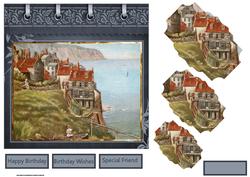 Robin Hood Bay Card with Pyramid Layers