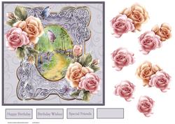 Views of Bluebell Woods and Rose Cards with Decoupage