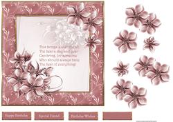 Pink Florals with Decoupage and Verse
