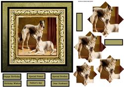 Persian Greyhounds Card with Shaped Pyramid