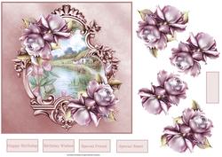 House on the Riverbanks with Rose Decoupage
